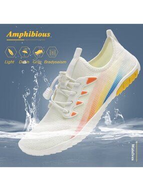 WateLves Water Shoes Rainbow White Size 14